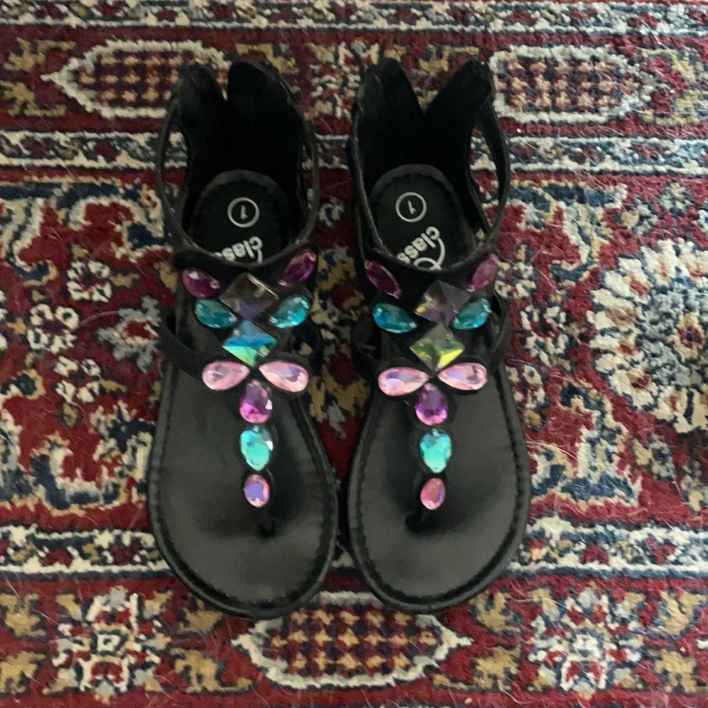 Jeweled gladiator sandals